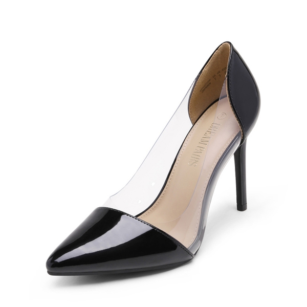 High Heel Transparent Pumps - BLACK CLEAR -  0